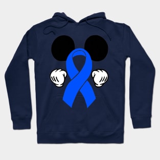 Mouse Ear Awareness Ribbon (Blue) Hoodie